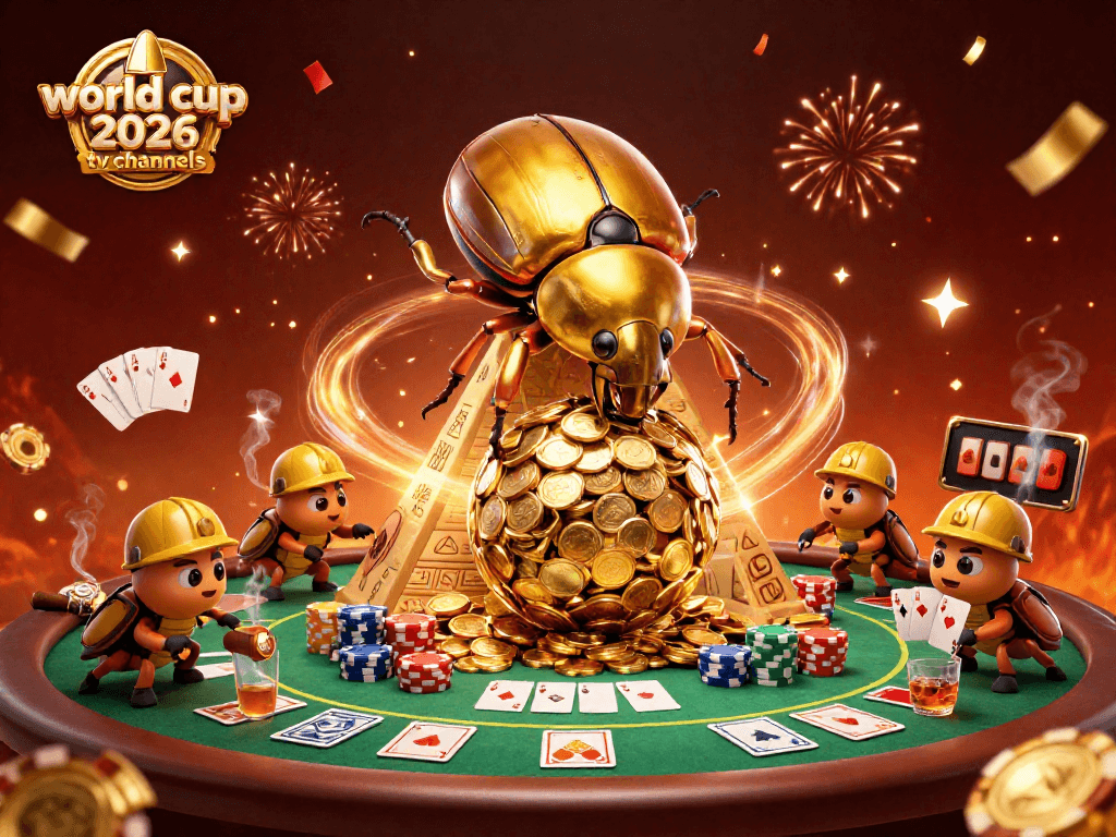 Experience thrilling world cup 2026 tv channels in this vibrant casino illustration.