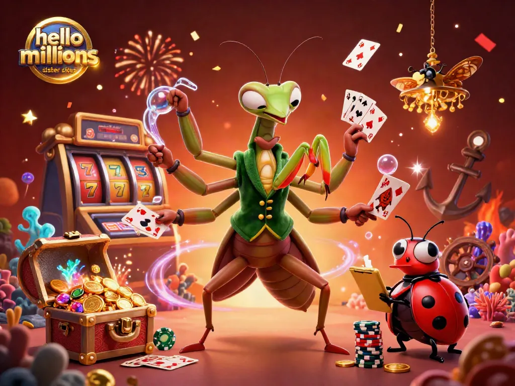 Explore gaming excitement at hello millions sister sites, showcasing vibrant characters and casino elements.