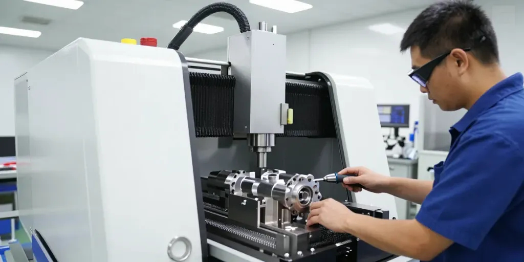 Leading aerospace CNC parts manufacturers showcase precision machining in a professional workshop.
