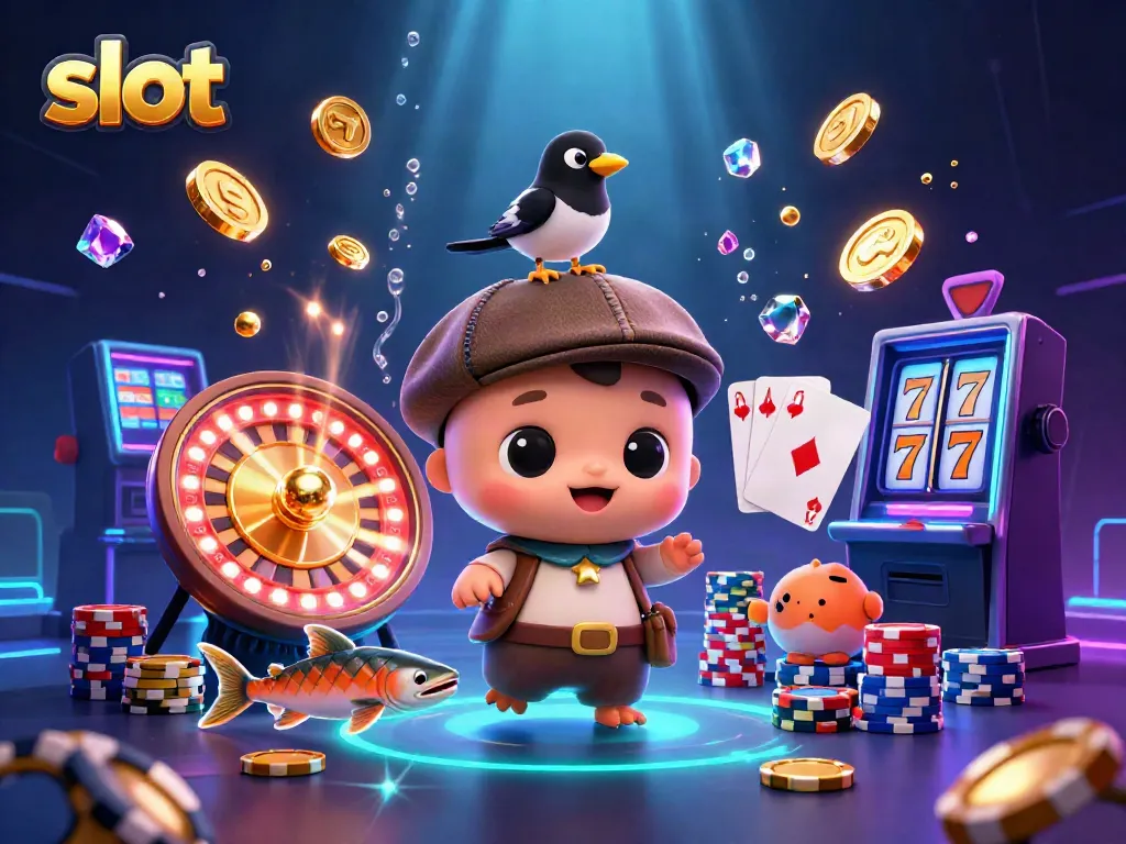 Slot mesin digambarkan dengan interaksi lucu antara bayi Nessie dan teman magpie, penuh harta di sekitarnya