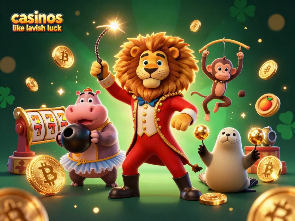 Win big with casinos like Lavish Luck through a colorful 3D game illustration featuring exciting characters and elements.
