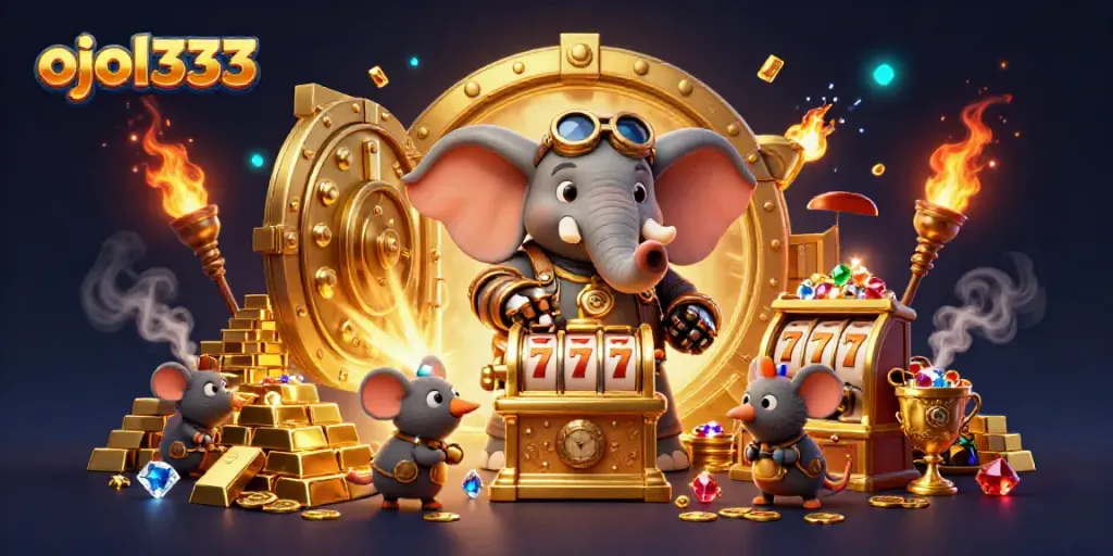 Engage with the ojol333 experience through thrilling slot machine gameplay and vibrant steampunk art.