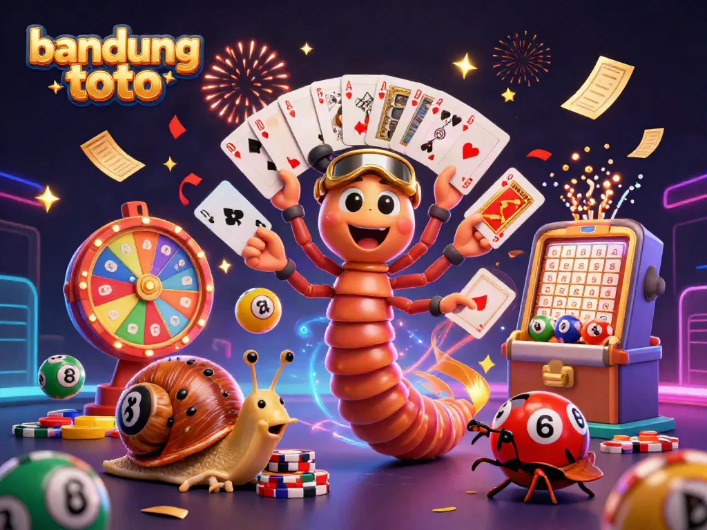Experience the vibrant excitement of bandung toto with a lively dealer and dynamic game elements illustrated in 3D.