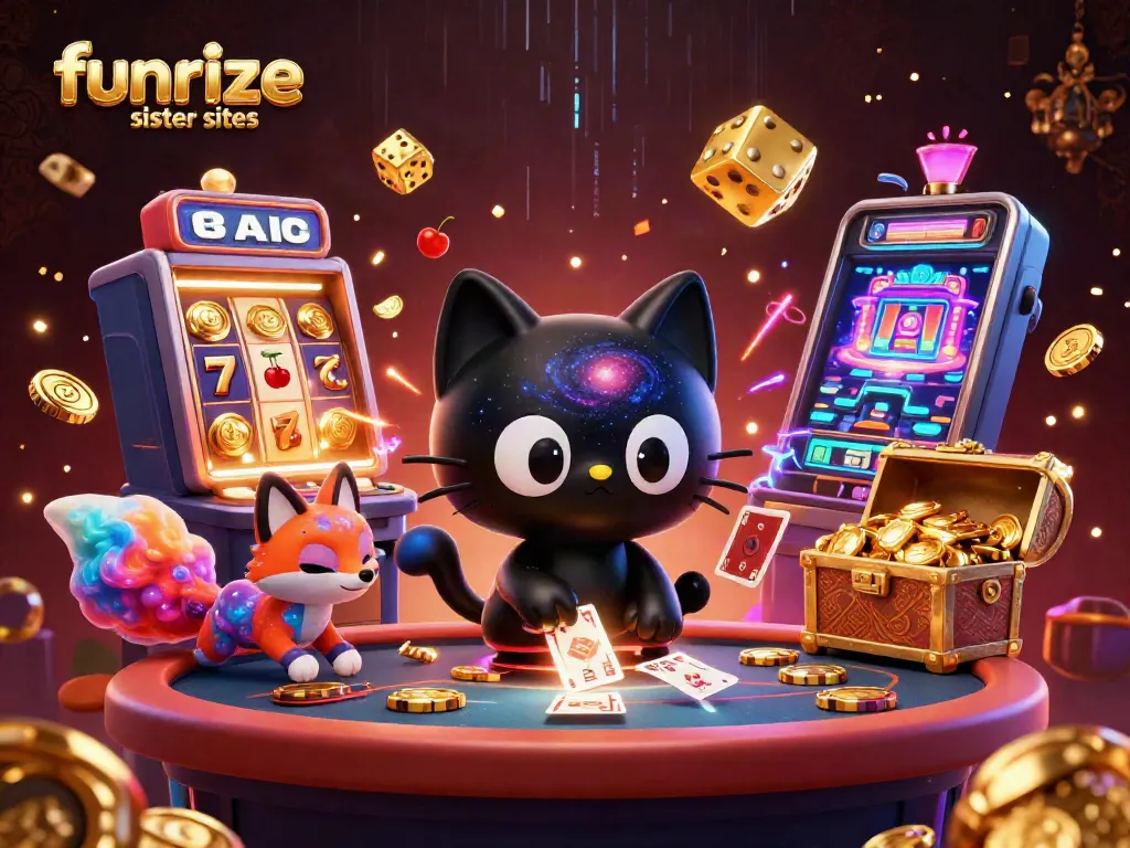 Experience funrize sister sites with a cosmic casino scene, showcasing winning opportunities and vibrant gameplay.
