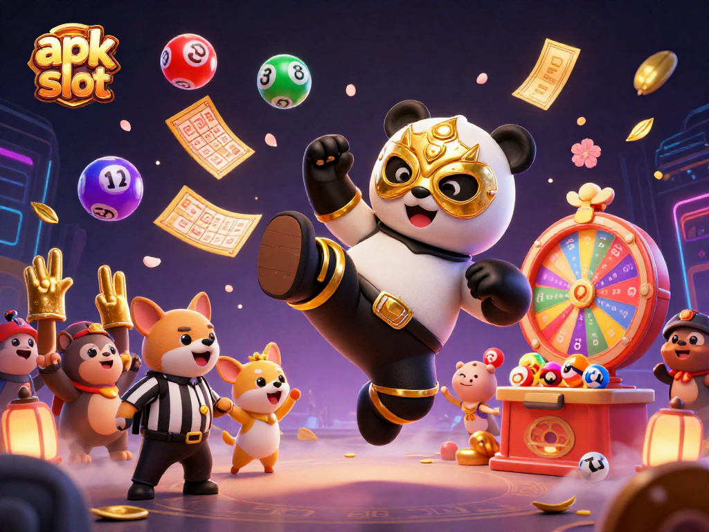 Bermain apk slot di V89 dengan tampilan warna-warni dan suasana ceria.