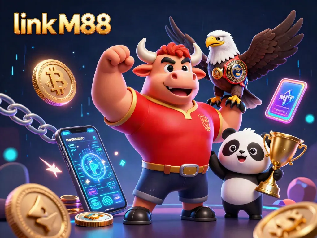 Experience thrilling moments with link M88 while celebrating big wins in this casino-themed illustration.