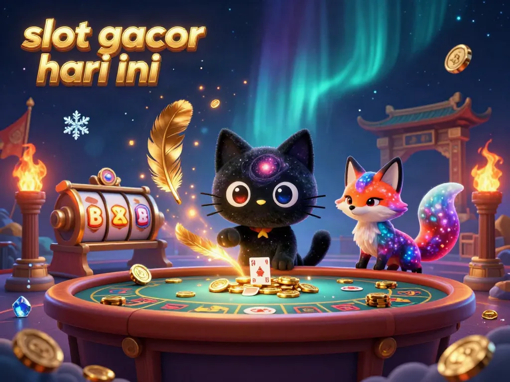 Experience the excitement of slot gacor hari ini with a cosmic casino scene featuring magical characters.