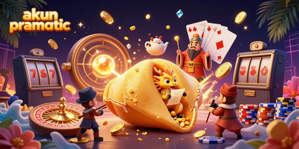 Experience akun pragmatic features in a vibrant 3D casino scene bursting with gold, fortunes, and gaming excitement.