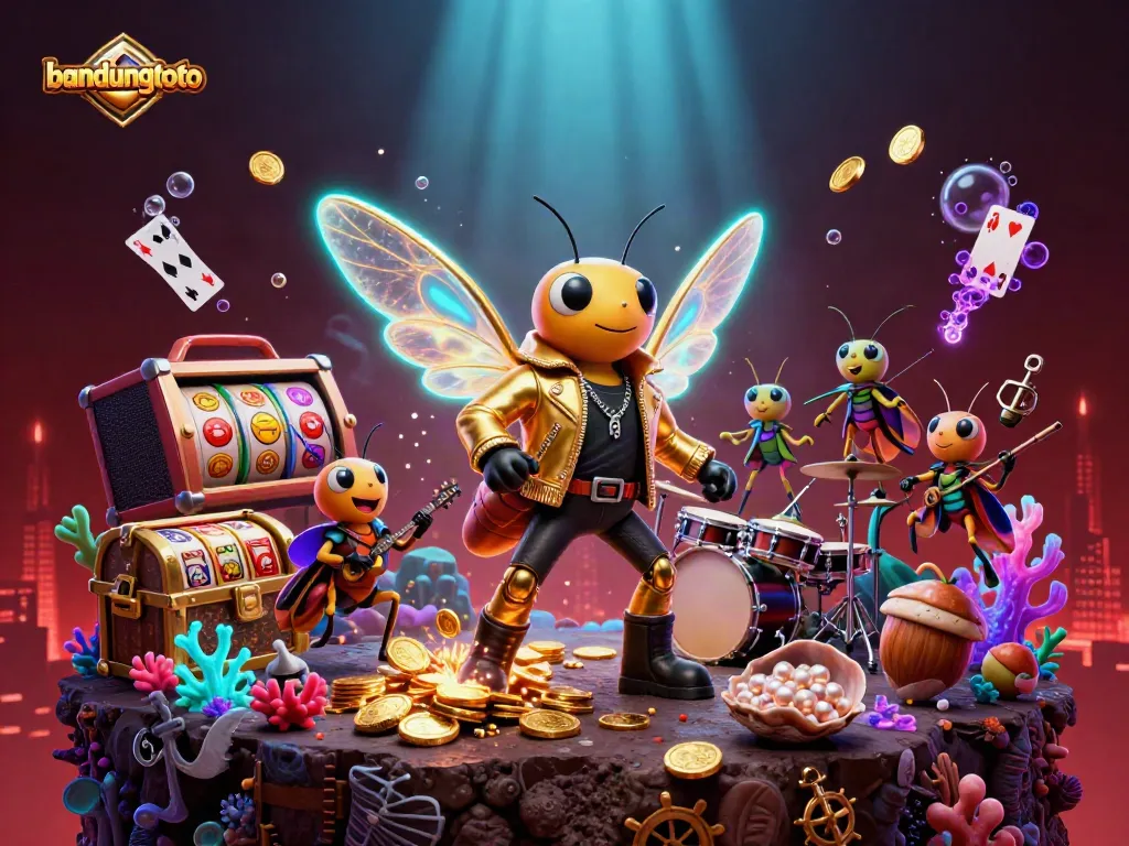 Engage in thrilling gameplay at bandungtoto with a vibrant illustration of exciting slot elements.