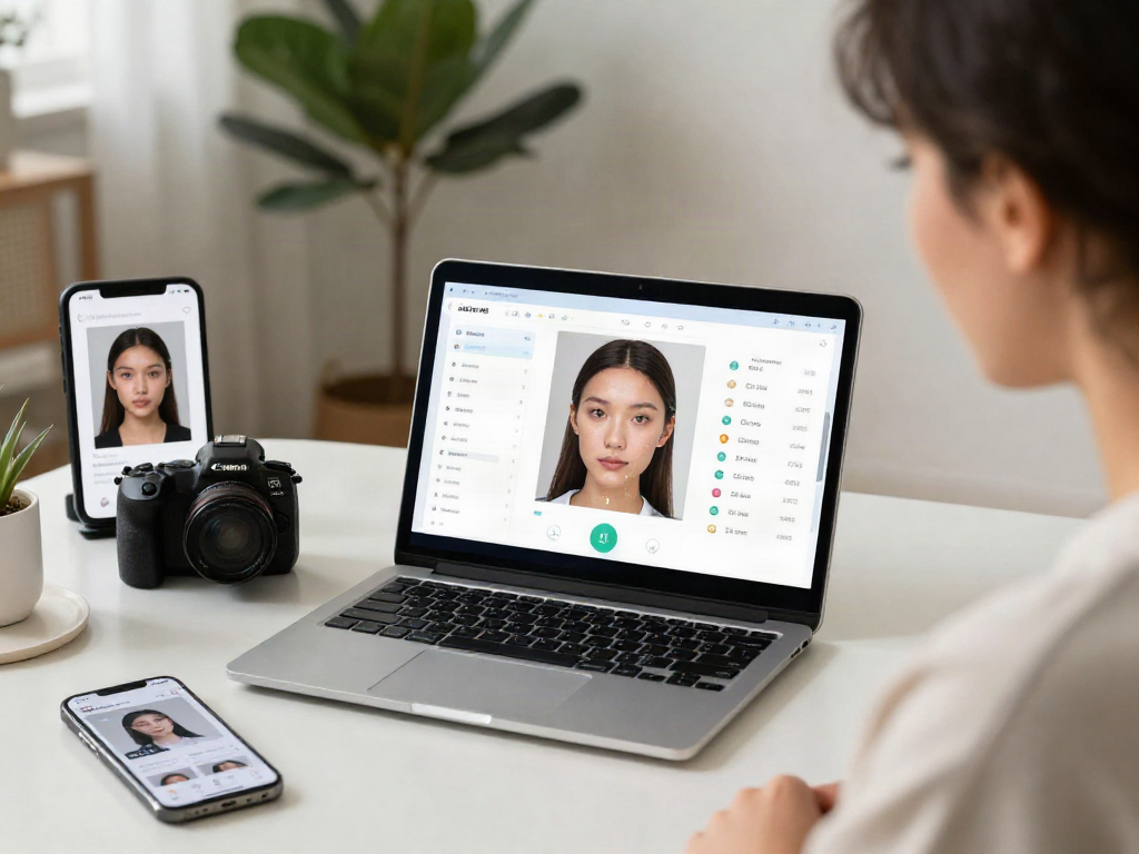 Evaluate your appeal with an interactive attractiveness test on a stylish laptop.