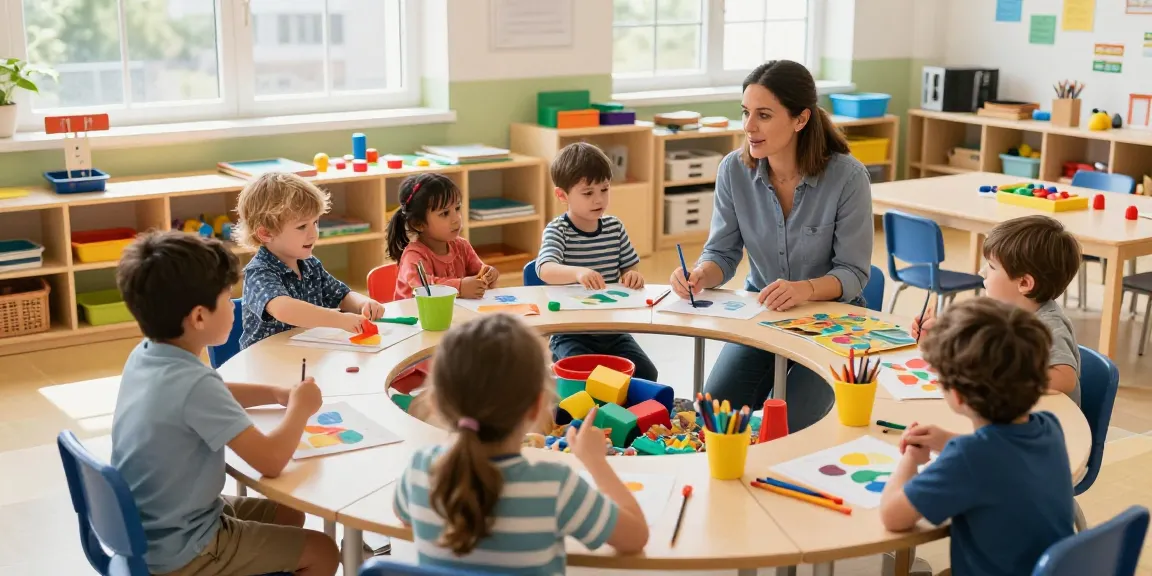 Children exploring activities in a vibrant preschool classroom showcasing the Reggio Emilia Approach to learning.