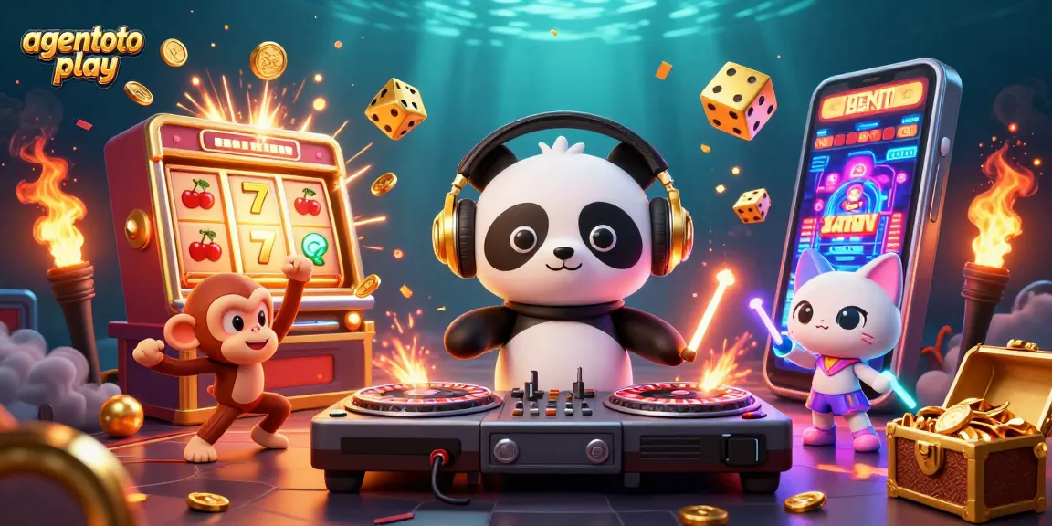 Experience excitement with agentoto-play's vibrant casino scene featuring lively characters and jackpot symbols.
