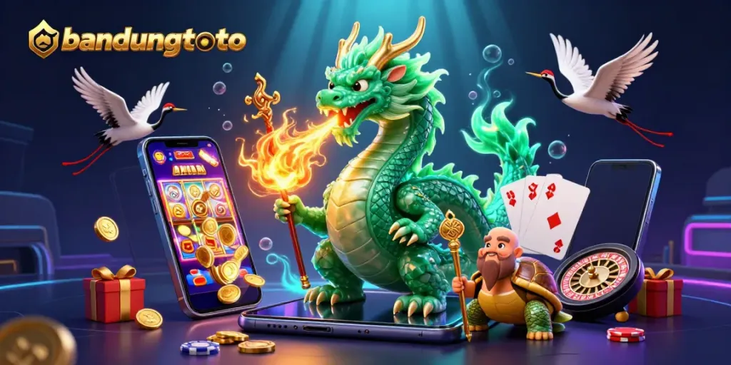 Experience thrilling gameplay with bandungtoto, featuring vibrant slot machines and captivating casino elements.