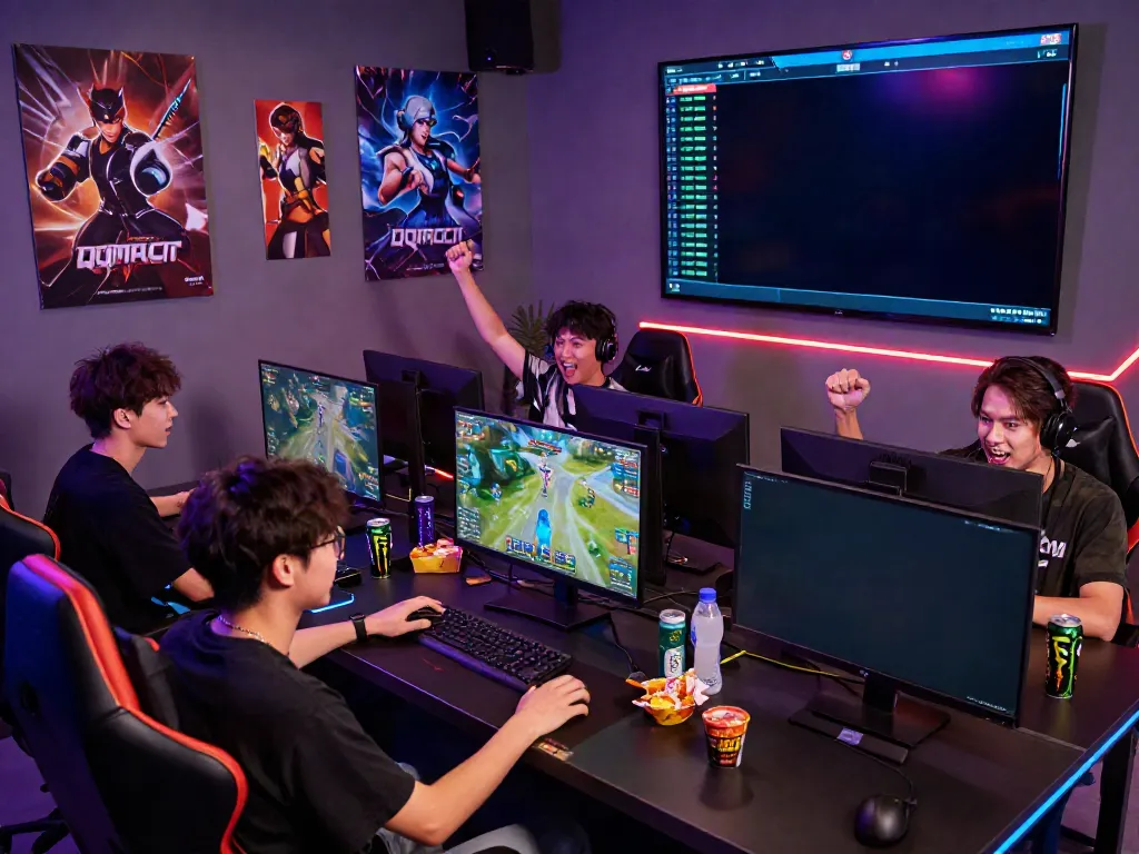 Exciting gaming session showcasing qqmacan gameplay in a vibrant gaming room.
