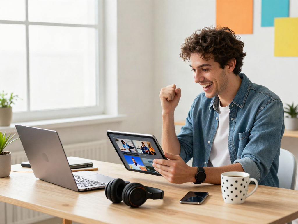 Pikashow app download showcased in a vibrant digital workspace with tablet and streaming devices