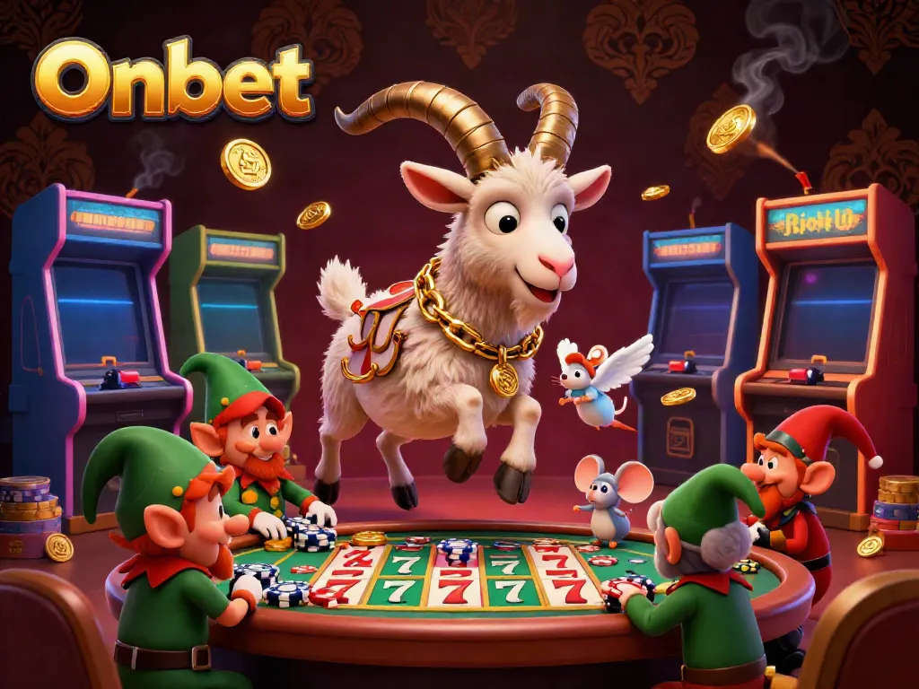Engage with Onbet's advanced casino environment, showcasing Krampus and elf gremlins in action.