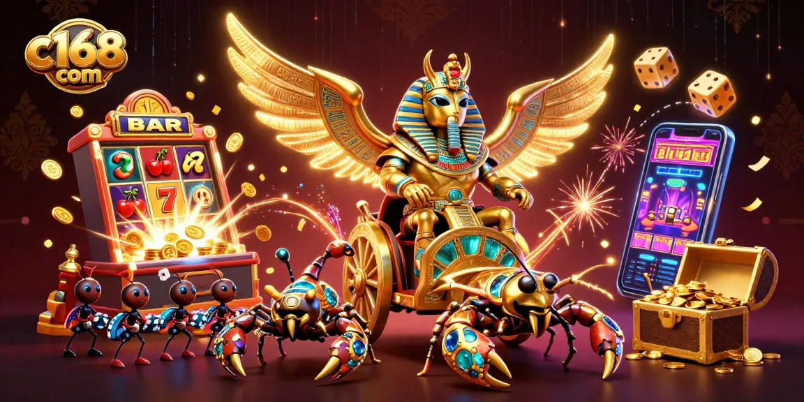 Engage with c168 com via vibrant casino-themed illustration showcasing exciting gaming elements.