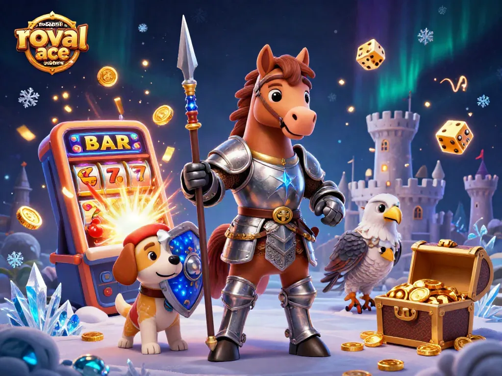 Win big with no deposit bonus codes for royal ace casino, enjoying exciting slot gameplay with medieval characters.