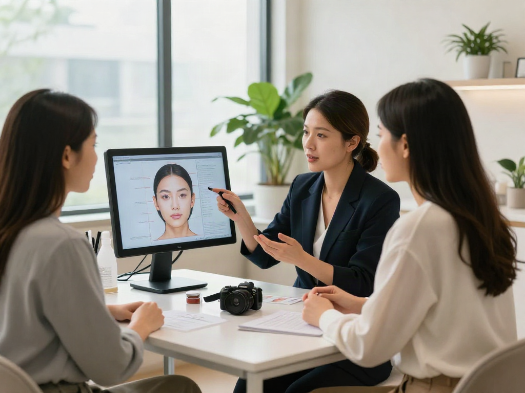 ClinicEvo is a better alternative to QOVES showcasing a professional beauty analysis consultation.